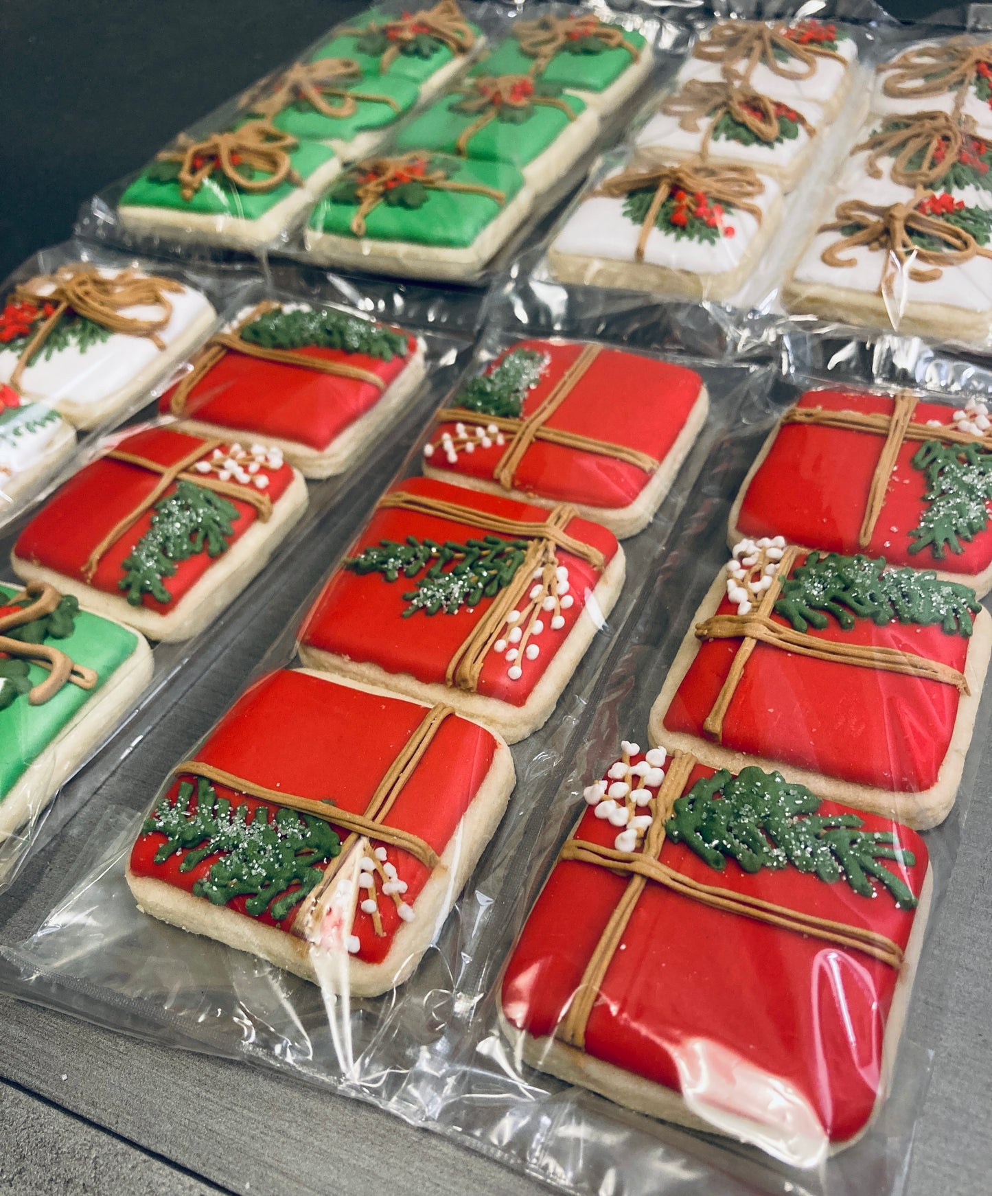 Christmas Cookie Platter 2" mini Wrapped Presents Edible Christmas Gift