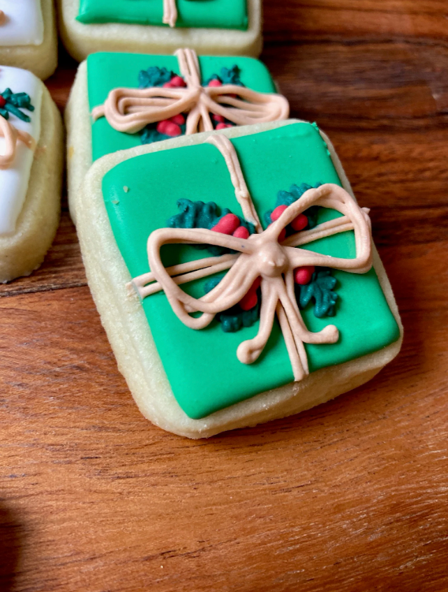 Christmas Cookie Platter 2" mini Wrapped Presents Edible Christmas Gift