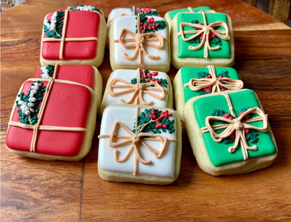 Christmas Cookie Platter  2" mini Wrapped Presents  Edible Christmas Gift