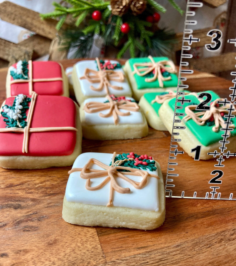 Christmas Cookie Platter  2" mini Wrapped Presents  Edible Christmas Gift