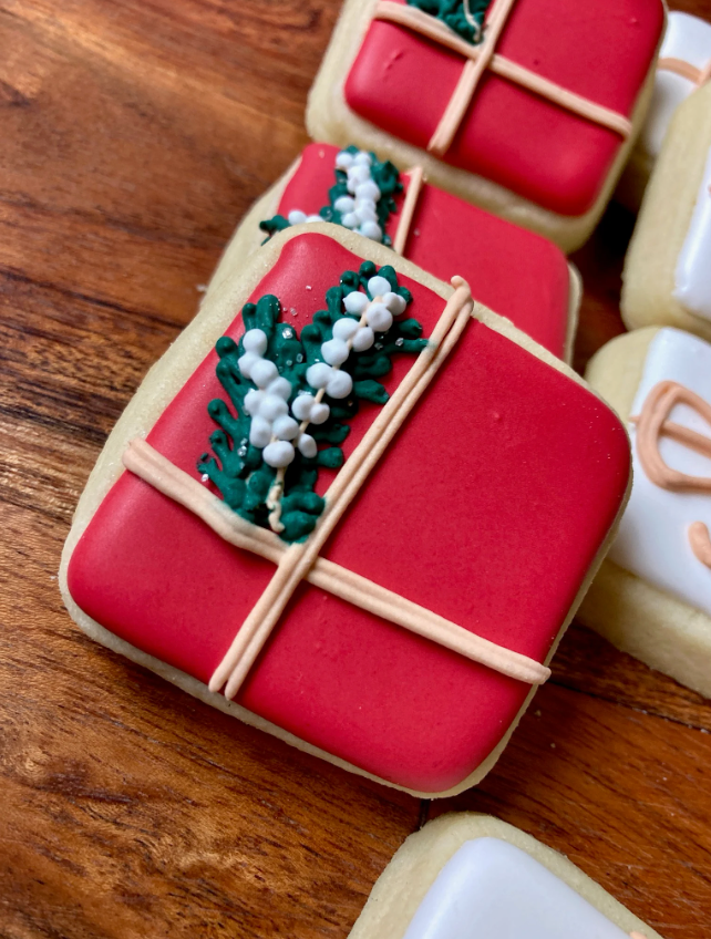 Christmas Cookie Platter  2" mini Wrapped Presents  Edible Christmas Gift